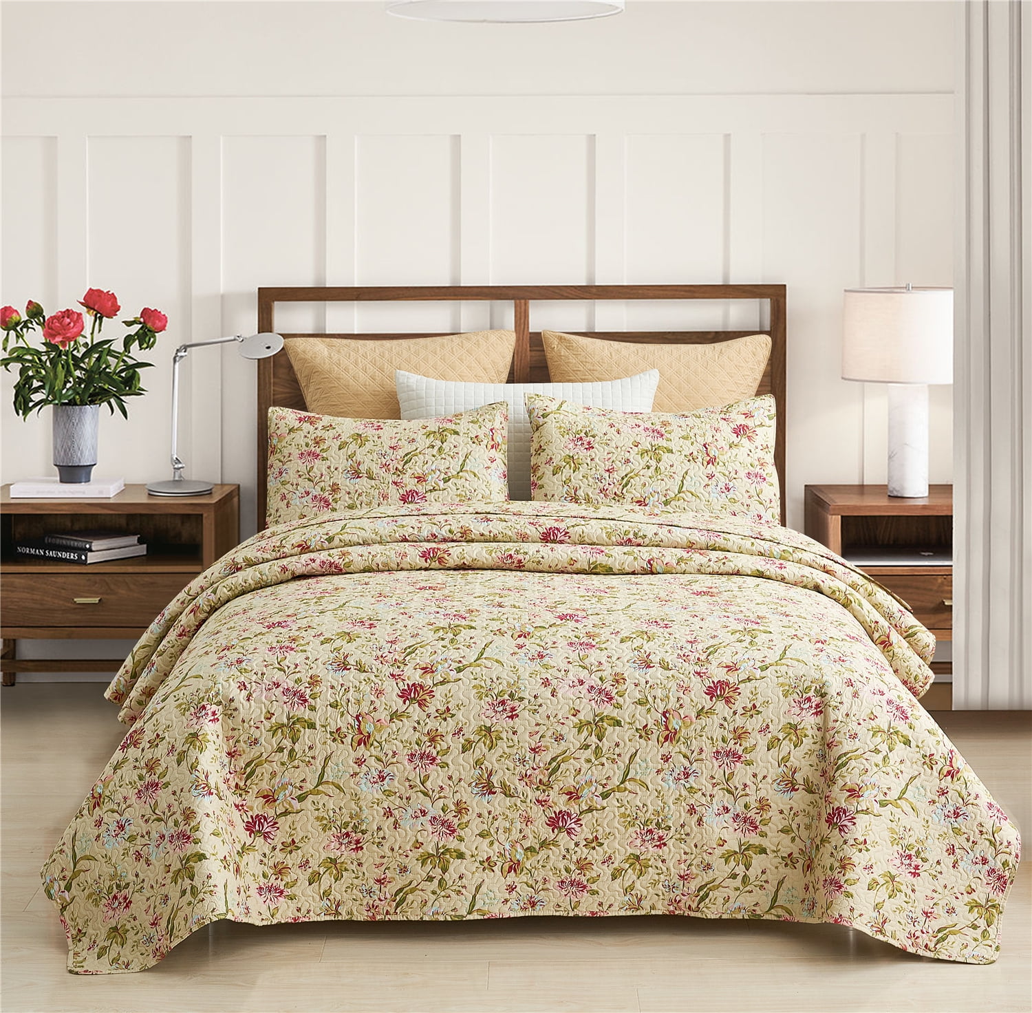 3 Piece Microfiber Quilt Set Queen 88"x92",Soft Lightweight Coverlet,1 Quilt and 2 Shams