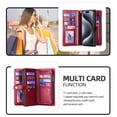 thumbnail image 4 of 2 In 1 Wallet Phone Case for Apple iPhone 14, Detachable Magnetic Back Cover with Cards Holder Zipper Pocket Hand Wrist RFID Blocking Snap Closure Shockproof Case for iPhone 14, Red, 4 of 7