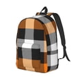 thumbnail image 2 of Daiia Orange Plaid Vintage Canvas Backpack for Men and Women ,Hiking Backpack,Travel Laptop Bag for School,Large Capacity Backpack, 2 of 8