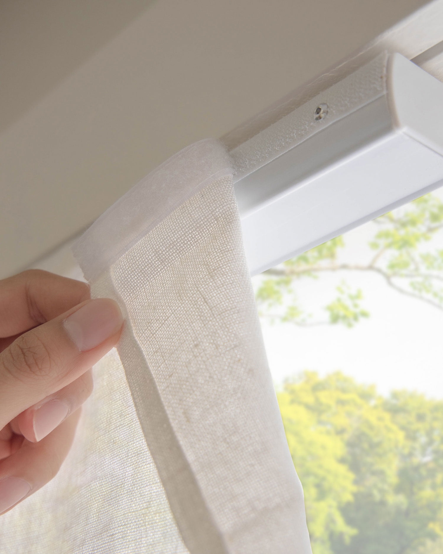 Chicology Cordless Roman Shade, Sheer, Pacific White, 36"W X 64"H