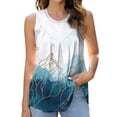 thumbnail image 2 of Womens Printed Tank Tops Pleated Round Neck Vest Sleeveless Summer Basic Tshirts Mint Green XL, 2 of 5