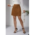 thumbnail image 4 of Mini suede skirt, high waist skirt, 4 of 6