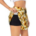 thumbnail image 3 of Lsque Modern Elegant Sunflower Printed Women's Running Shorts with Liner Pockets,Elastic Quick Dry Workout Athletic Gym Yoga Shorts,Womens High Waist Shorts-, 3 of 9