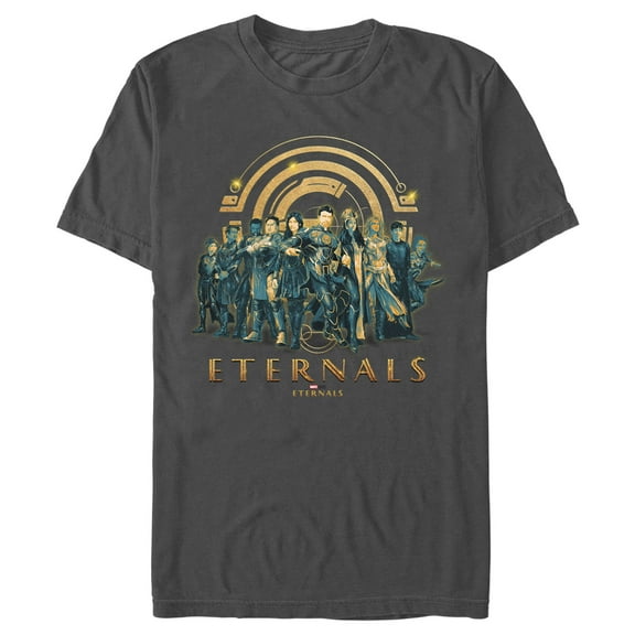 Men's Marvel Eternals Group Shot  Graphic Tee Charcoal Small