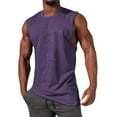 thumbnail image 1 of Chaleco deportivo holgado con abertura grande para hombre - Chaleco de fitness sin mangas de algodón alargado estilo hip hop, 1 of 3