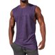 thumbnail image 1 of Chaleco deportivo holgado con abertura grande para hombre - Chaleco de fitness sin mangas de algodón alargado estilo hip hop, 1 of 3