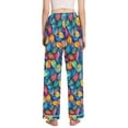thumbnail image 3 of FORMRS Women's Pajama Pants with Pockets Soft Comfy Loungewear Sleep Bottom, Sizes S-2XL, Vibrant Art Leaves Pattern, 3 of 8