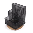 thumbnail image 2 of Fufafayo Rotating Mesh Desk Organizer, 4-Compartment Pen Holder Cosmetic Storage Caddy, Office Desk Organizer for Pencils Makeup Brushes, Rotating Organizer for Vanity Desk Office Home, 2 of 9