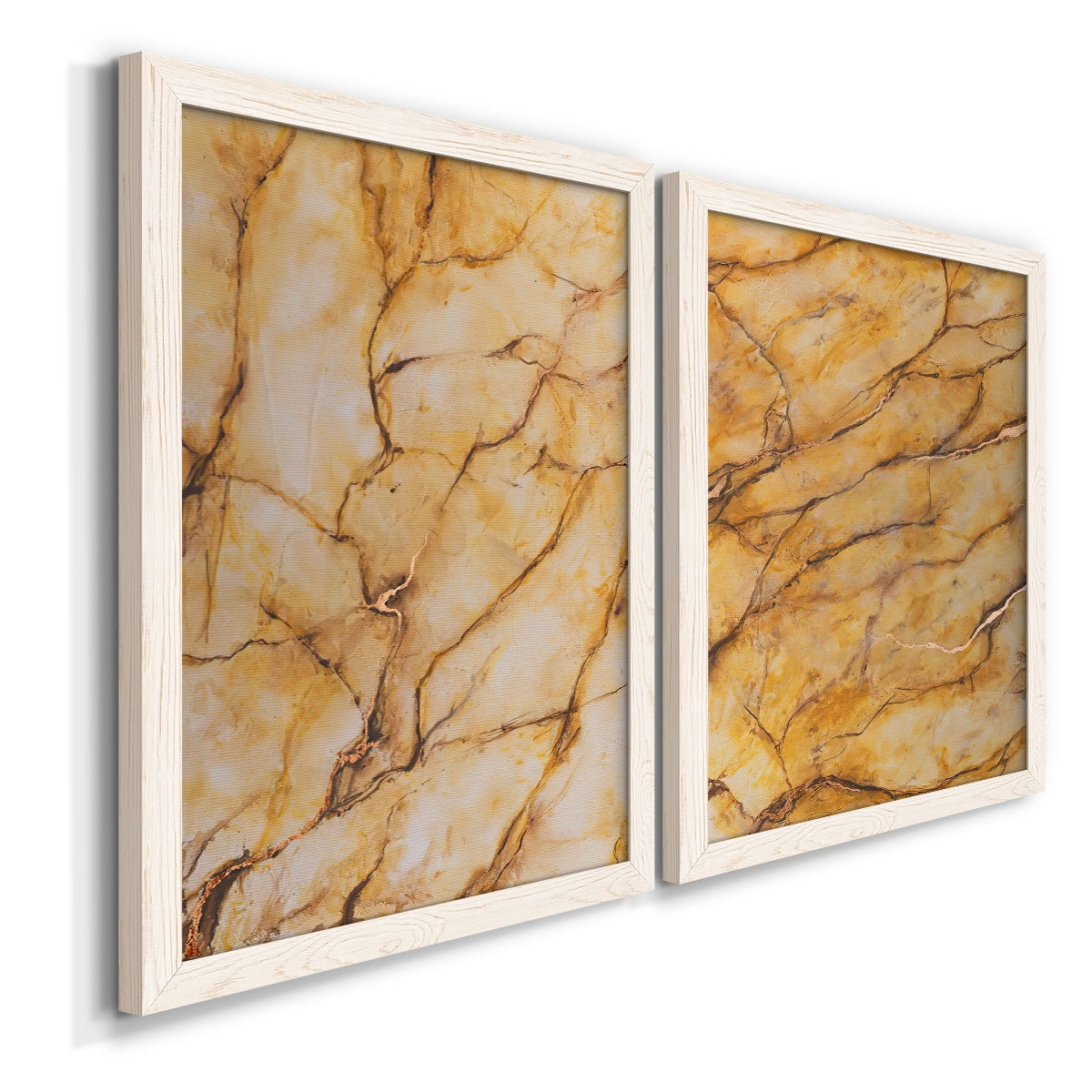 Yellow Marble I - Premium Framed Canvas 2 Piece Set - Ready to Hang