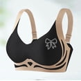 thumbnail image 3 of Bocqde Seamless Sport Bras for Women Plus Size Stretch Breathable Wire-Free Gathering Push Up Yoga Bra Rhinestones Soft Support Full Coverage Bra with Adjustable Strap, M-4XL, 3 of 3