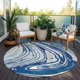 thumbnail image 6 of Addison Rugs Chantille Indoor/Outdoor Transitional Swirls Navy Washable Round Rug, 8' x 8', 6 of 6