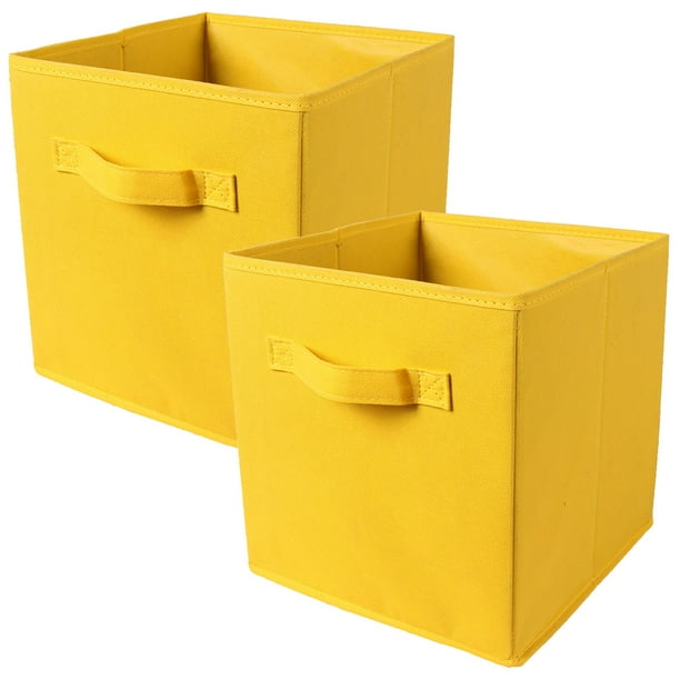 PinkSheep Foldable Fabric Storage Cube Bins, 11" Cube Organizer Basket Bin, 2 Pack