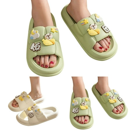 

Cathalem Women Slippers New Pattern Fashion Flat Soft Soled Cute 3D Indoor And Outdoor Comfortable Womens Slippers Size 7 1/2 Black 8