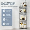 thumbnail image 6 of Corner Shower Caddy Standing - 4 Tier Acrylic Shower Organizer with Soap Holder, Aluminium Corner Shelf Standing for Bathroom, 6 of 7