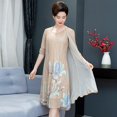 thumbnail image 1 of Summer Cotton Linen 2 Piece Set Dress Cardigan Women Party Midi Dresses Elegant Vintage Robe Femme4XL 70-77.5kg Gao Jinjia LED, 1 of 2