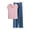 Pink, variant on Kilaqueen Womens Pajamas V Neck Short Sleeve Tops Straight Leg Long Pants Comfy Soft Solid Color Lightweight 2 Piece Outfits