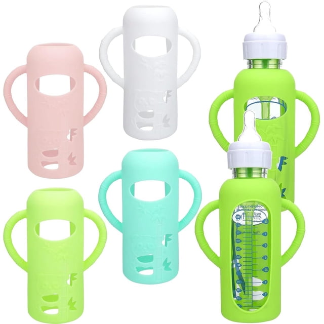 Funda de Silicona Dr. Brown's Azul Antiroturas Compatible con Botellas de Vidrio para Bebés