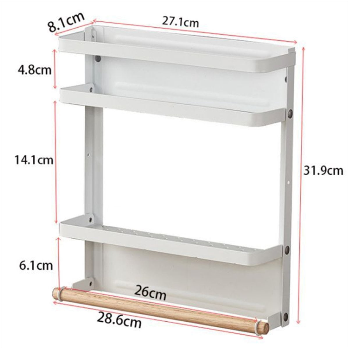1PCS Hanging Fridge Shelf Spice Rack Wall Refrigerator (Black)