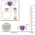 thumbnail image 3 of Dazzlingrock Collection 9mm Heart Shaped Center Amethyst with Round White Diamond Halo Style Engagement Ring Set for Women (0.63 ctw, Color I-J, Color I1-I2) in 18K Rose Gold, Size 8.5, 3 of 4