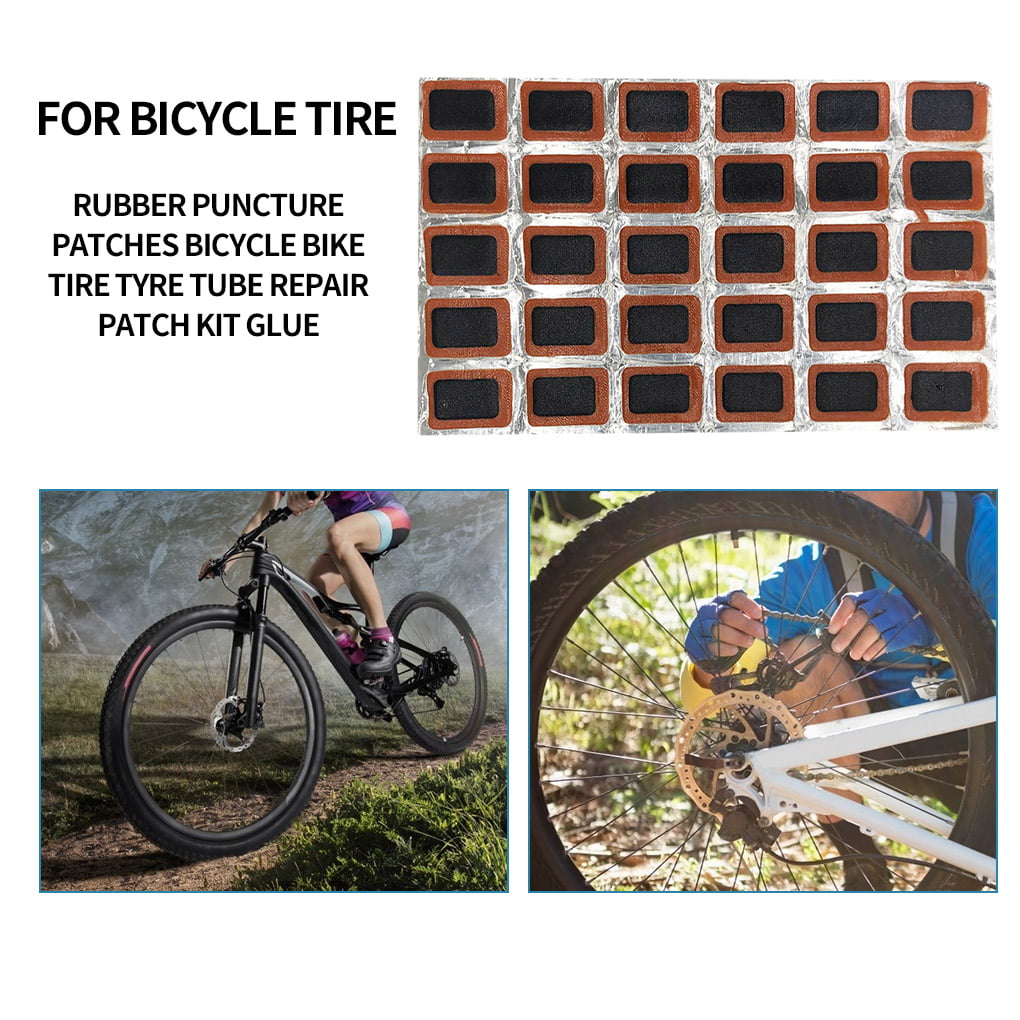 Bicycle Bike Tire Tyre Tube 48Pcs Rubber Puncture Patch Patches Repair Kit Set 