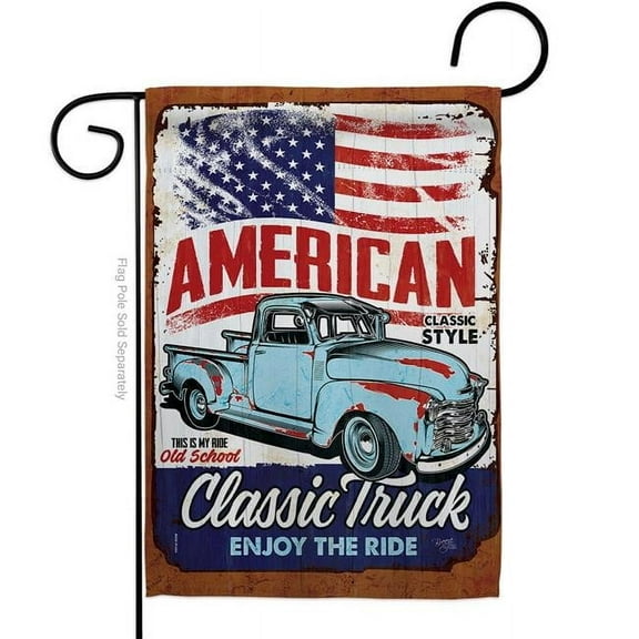 Breeze Decor G165255-BO 13 x 18.5 in. Classic Truck Interests Vehicle Double-Sided Decorative Vertical Garden Flags - House Decoration Banner Yard Gift