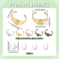 thumbnail image 2 of 10Pcs 5Colors Bezel Tray Blank Filigree Cuff Bangles Bracelet with 10Pcs Oval Glass Cabochons, 2 of 5
