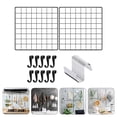 thumbnail image 3 of 1Set Grid Photo Wall Grid Wall Organizer Square Iron Wall Grid Board Wire Wall Grid with Hooks, 3 of 9