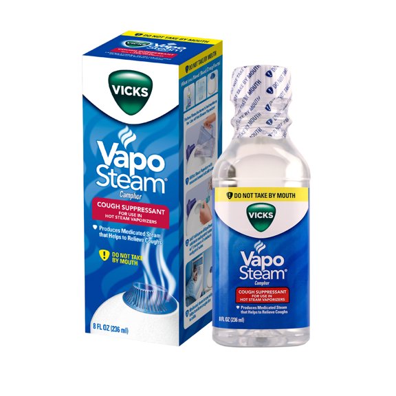 Vicks Vapo Steam, for Use in Vicks Vaporizers and Humidifiers, for Cough and Cold, 8 fl oz, VIN008V1