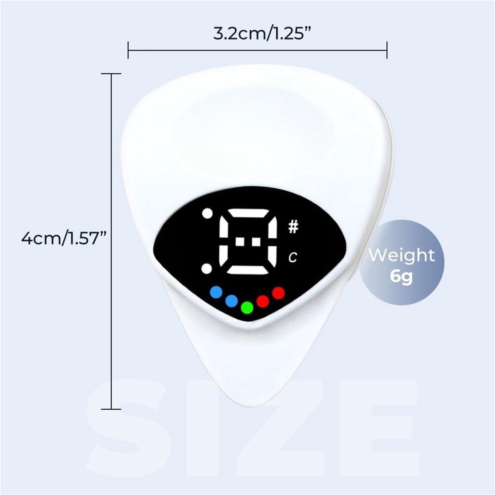 2 In 1 Guitar Tuner and Guitar Pick, 2025 New Digital Guitar Pick with LED Screen Display, Efficient Tuning Guitar Pick Tuner, Guitar Pick Plectrum with 12 Equal Temperaments Musical Note