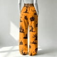 thumbnail image 6 of Trgacdwlo Halloween Fuzzy Pajama Pants Spooky Season Wide Leg Womens Fleece Pajama Pants Elastic Waist Winter Cozy Warm Womens Lounge Pants, 6 of 6