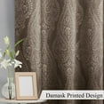 thumbnail image 4 of DWCN Ombre Blackout Curtains–Damask Patterned Thermal Insulated Noise Reducing Grommet Curtains for Bedroom Living Room, 52 x 84 Inches, Set of 2 Panels with Tiebacks, Brown, 4 of 7
