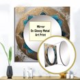 thumbnail image 3 of Designart "Blue and Gold Mandala Elegance III" Boho Mandala Square Mirror For Wall Decor - Large Blue Square Mirror Printed Wall Decor - Traditional Square Living Room Mirror, 3 of 5