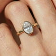 thumbnail image 4 of vylahjewellery Dainty Moissanite Proposal Ring Oval Cut Solitaire Engagement Anniversary Ring Bezel 14K Vermeil Yellow Gold Birthday Gift for Women, 4 of 7
