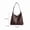 Coffee Color, variant on Women's Large Braided PU Tote Bag, Soft Magnetic Work Shoulder Handbag with Zip Pocket