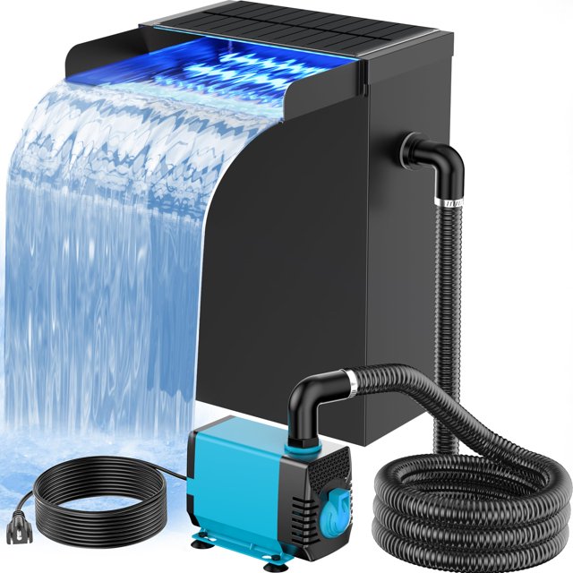 Kit POPOSOAP para estanque y cascada, acero inoxidable, 13,4 pulgadas de alto, 660 GPH