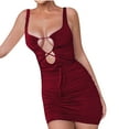 thumbnail image 1 of Leutsin Robe de Soirée Club Ajustée Ajourée Couleur Unie pour Femmes Grande Taille, 1 of 8