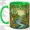 Green, variant on Fox Forest Coffee Mug, Stained Glass River Art, Woodland Daily Tea Sips
