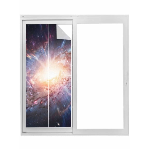 Universe Explosion Window Privacy Film, Modern Abstract Galaxy Universe Static Cling UV Sun Blocking Tint Film Heat Control Windows Films for Bedroom Bathroom, Window Stickers 17.7"x39.3"