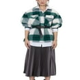 thumbnail image 3 of Womens Plaid Button Down Blouses Coat Thicken Jackets Cardigans Oversize Shirts S, 3 of 6