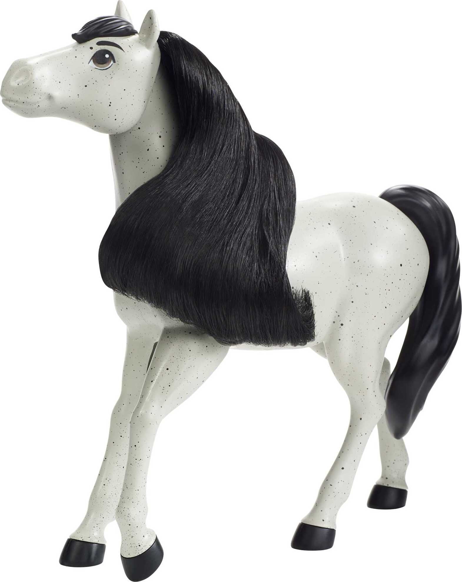 Moving Head Approx. 8-in Mattel Spirit Untamed Herd Horse Bay Pinto with Long Black Mane & Playful Stance​ Great Gift for Horse Fans Ages 3 Years Old & Up GXD99