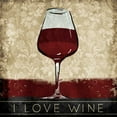 thumbnail image 2 of OnRei 15x15 White Modern Wood Framed Museum Art Print Titled - I Love Wine, 2 of 4