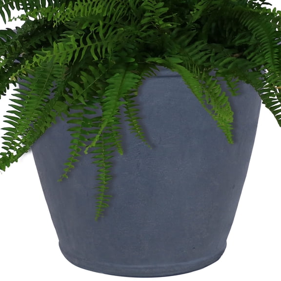 Sunnydaze Anjelica 24" x 24" x 20" Round Slate Polyresin Outdoor Planter Pot