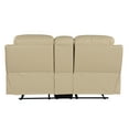 thumbnail image 5 of Beige Leather Reclining Console - Foam Padding, 8 Spring, Lumbar Comfort With Support Springs, 5 of 5