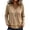08#Khaki, variant on Womens Tops Summer Casual Fringe Distressed V Neck Shirts Long Sleeve Fringe Cotton Linen Blouses Raw Edge Hem Black L