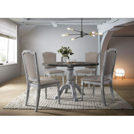 Best Master Furniture Karen Dining Table in Two Tone Antique White/Grey