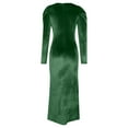 thumbnail image 3 of Herrnalise Women's Deep V-Neck Pleated Long Sleeve Belted Long Maxi Dresses S-XL, 3 of 5