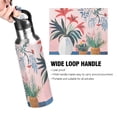 thumbnail image 4 of Yayeee 33oz Insulated Water Bottle Double Wall Stainless Steel with Flip Straw Lid, Flowers and Leaves, 4 of 7