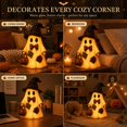 thumbnail image 5 of Lighted Vintage Patchwork Ghost, Led Lighted Vintage Patchwork Ghost with Pumpkin , Halloween Patchworks Ghosts Lamp, Rustic Fall Decor for Mantel Porch, B, 5 of 8