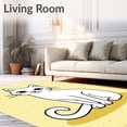 thumbnail image 2 of ODIKA 4'x6' Machine Washable Non-Slip Area Rug, Charming Whimsical Kitty Needlecraft Project High Traffic Rug, Yellow, 726765, 2 of 7