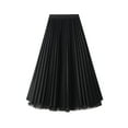 thumbnail image 2 of Arvbitana Women Midi Skirts Elastic Band Floral Print Mesh Flowy Skirt Casual Pleated A-line Skirt for Daily Vacation Streetwear Fall Clothes, 2 of 7